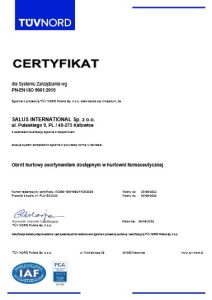 Certyfikat ISO 9001:2015 - miniatura dokumentu